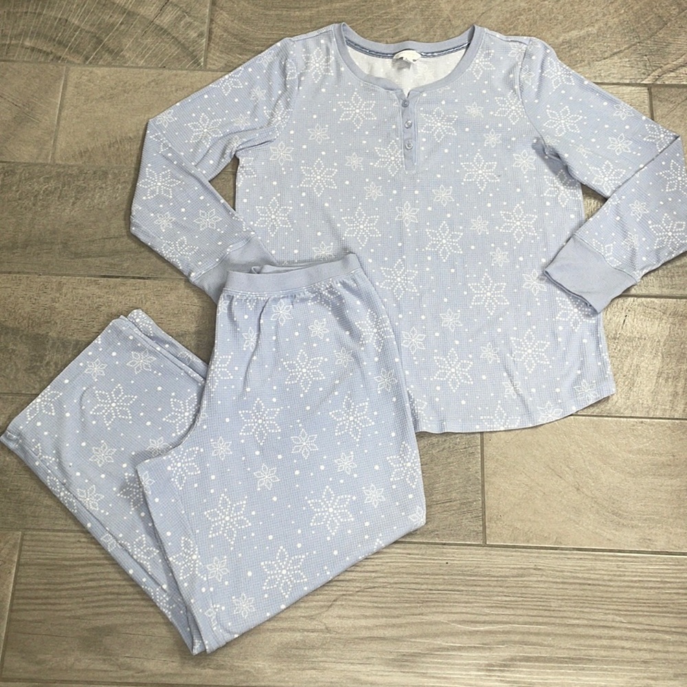 Charter Club Intimates Women’s Snowflake Pajama Set, Sz Lg (12-14)